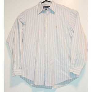 VTG Ralph Lauren Yarmouth Dress Shirt Men 16.5 36 Pastel Stripe Cotton Oxford XL